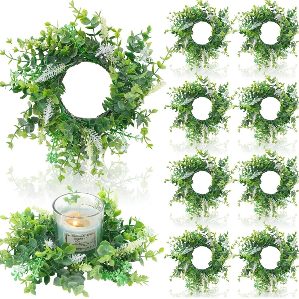 Artificial Greenery Centerpiece Candle Ring Wreaths 24
